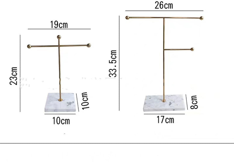 Natural Marble Jewelry Stand Gold Display