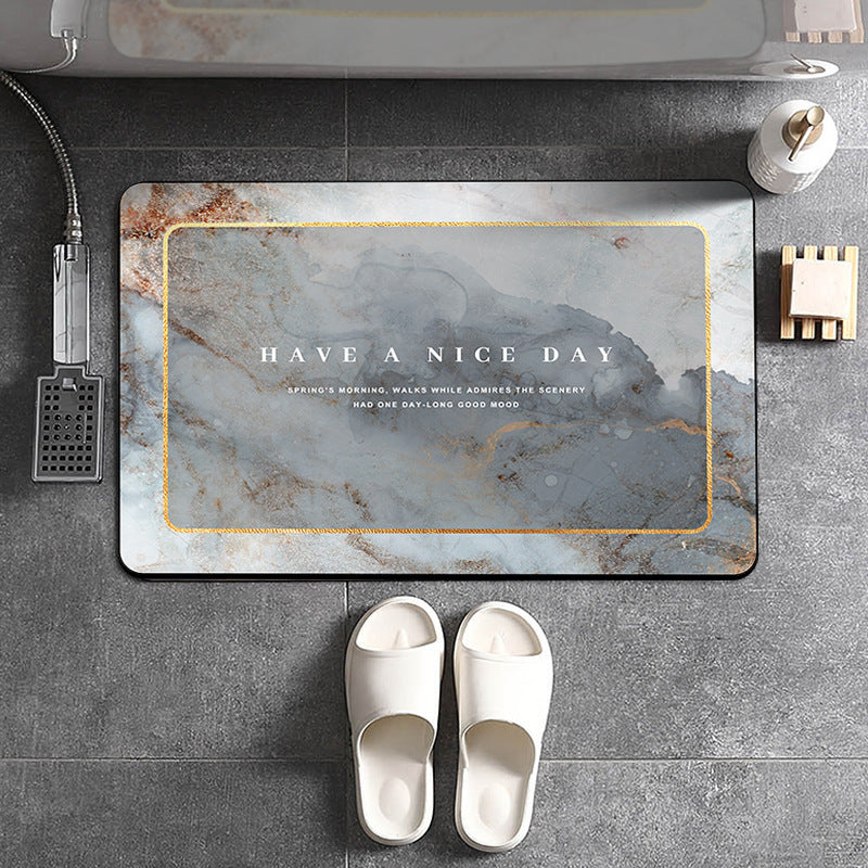 Bathroom Marble Print Non-slip Floor Mat