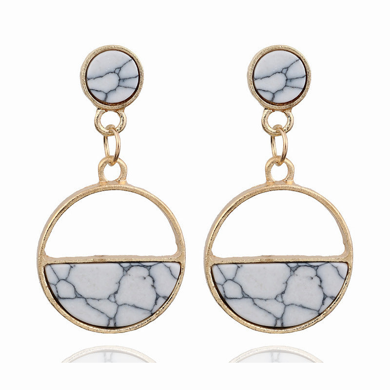 Geometric marble earrings