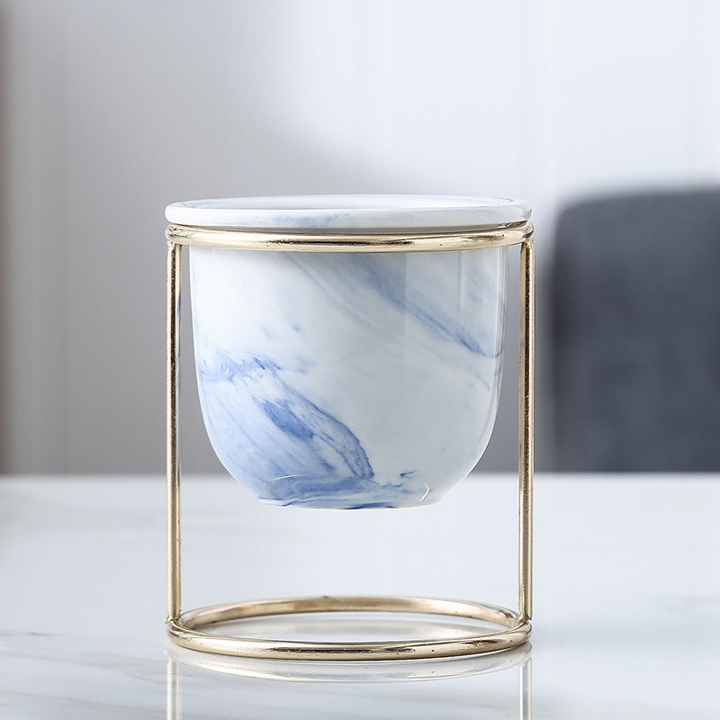 Marble ceramic flower pot