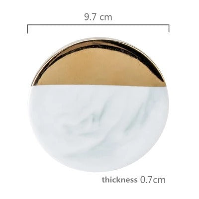 Marble gold plated ceramic coaster