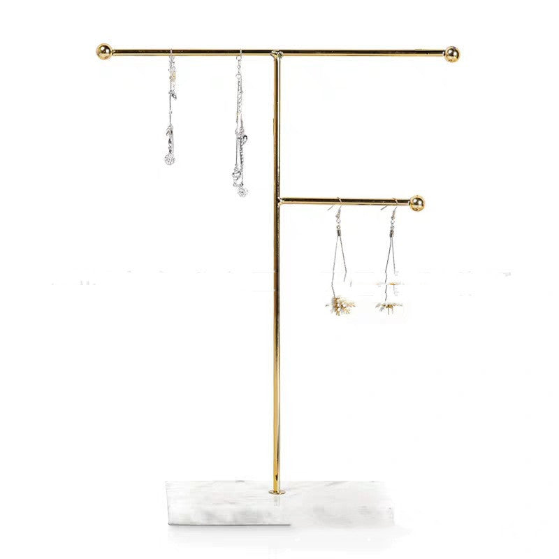 Natural Marble Jewelry Stand Gold Display