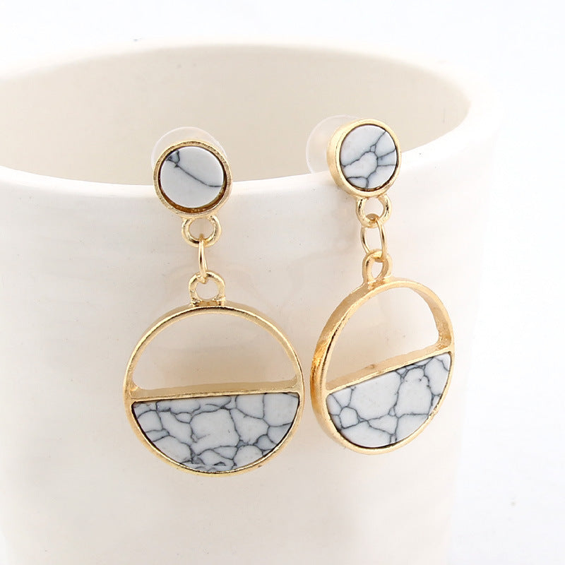 Geometric marble earrings