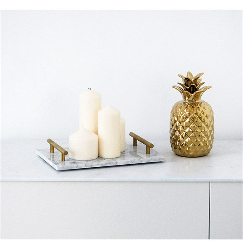 Scandinavian Style Natural Marble Tray Storage Tray