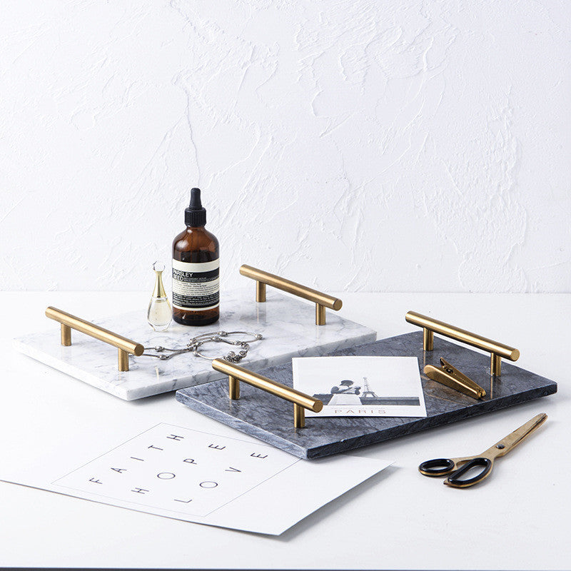 Scandinavian Style Natural Marble Tray Storage Tray