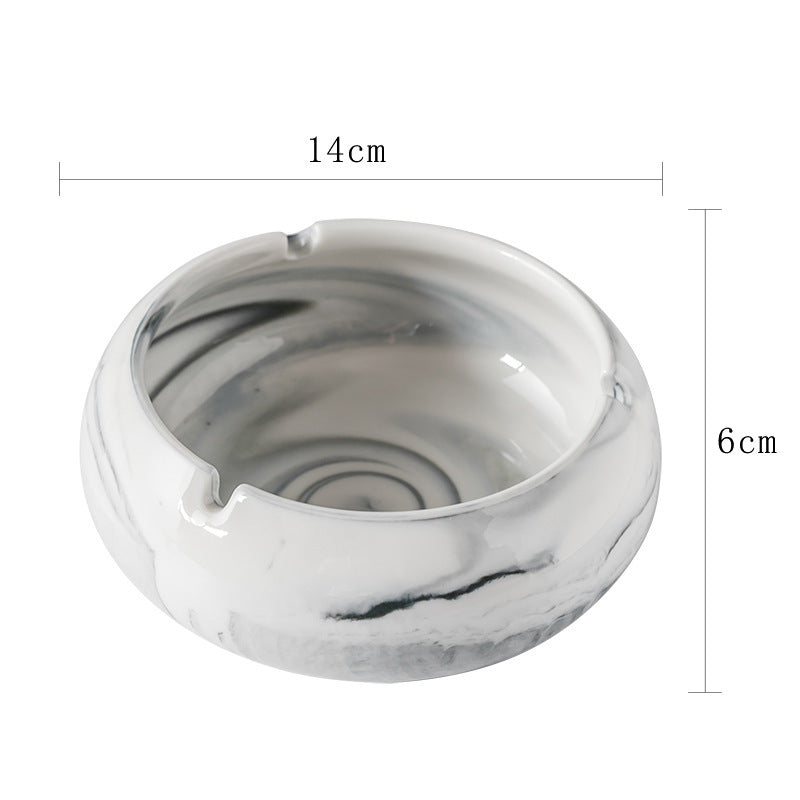 Scandinavian Style Office Ceramic Marble Ashtray