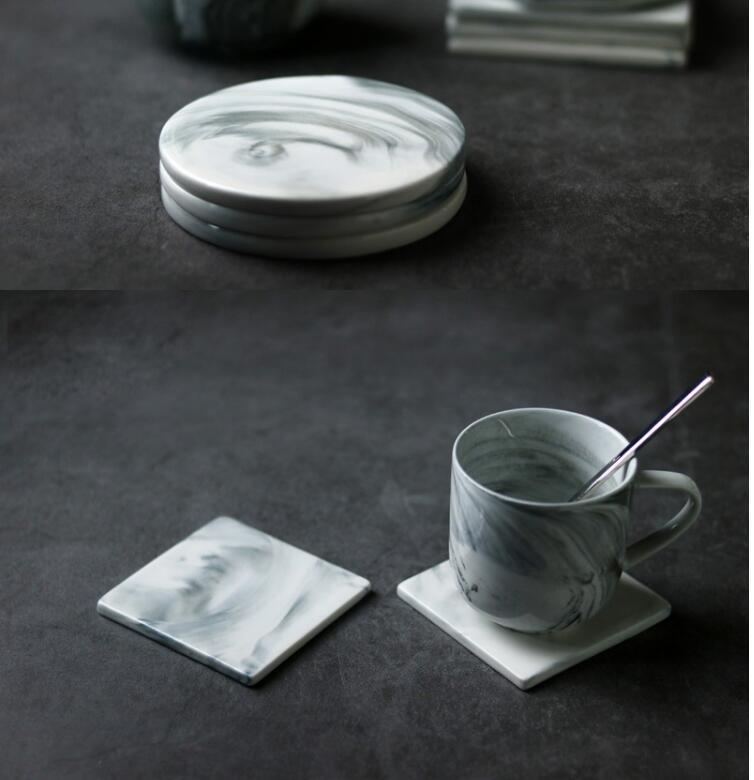 Grey White Marble Coaster