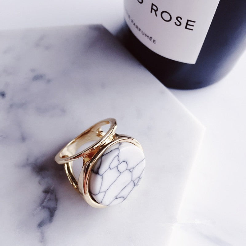 Female Geometric Marble Ring