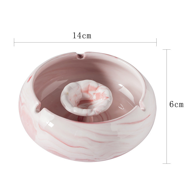 Scandinavian Style Office Ceramic Marble Ashtray