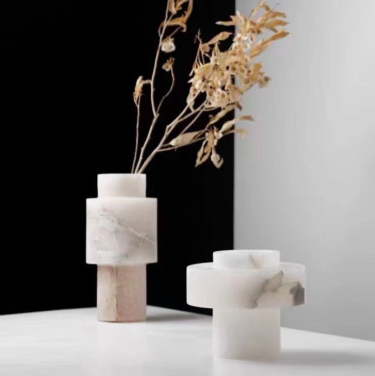 Natural Marble Marble Flowerpot And Flower Vase Creative Ornaments