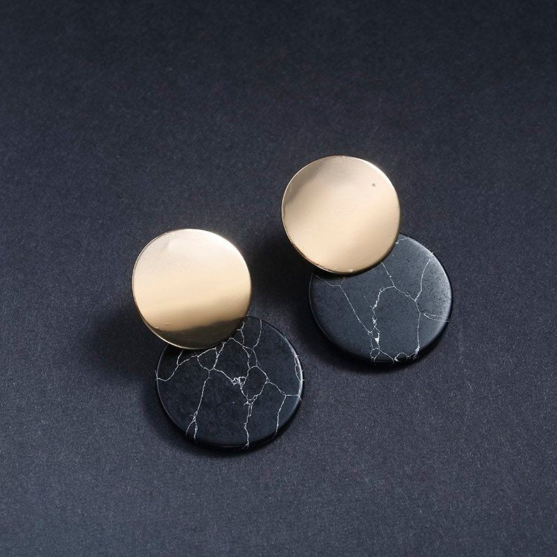 Black And White Marble Earrings