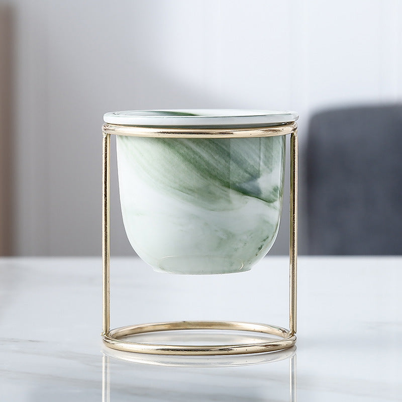 Marble ceramic flower pot