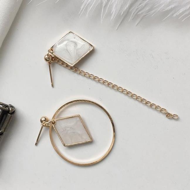 Geometric marble earrings