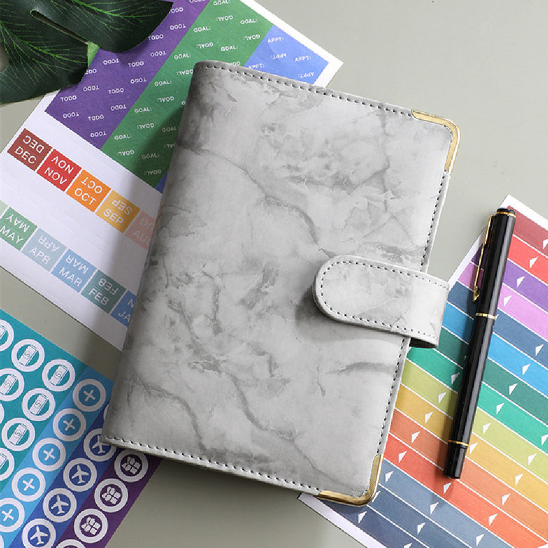 A6 Binder Marble Leather Notebook