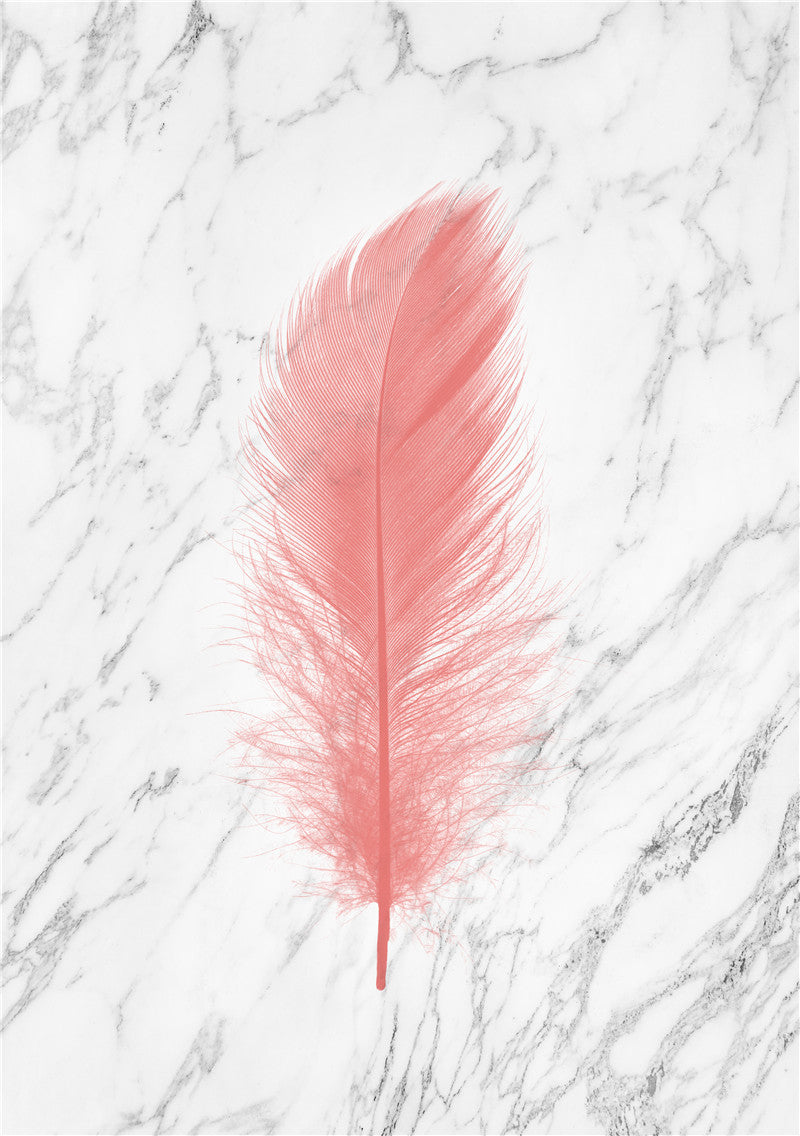 Marble Red With Pattern Lips Feather Painting Core