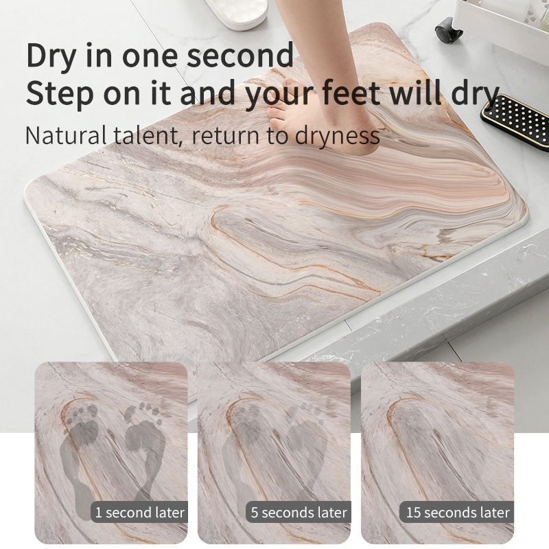 Marble Bathroom Super Absorbent Floor Mats