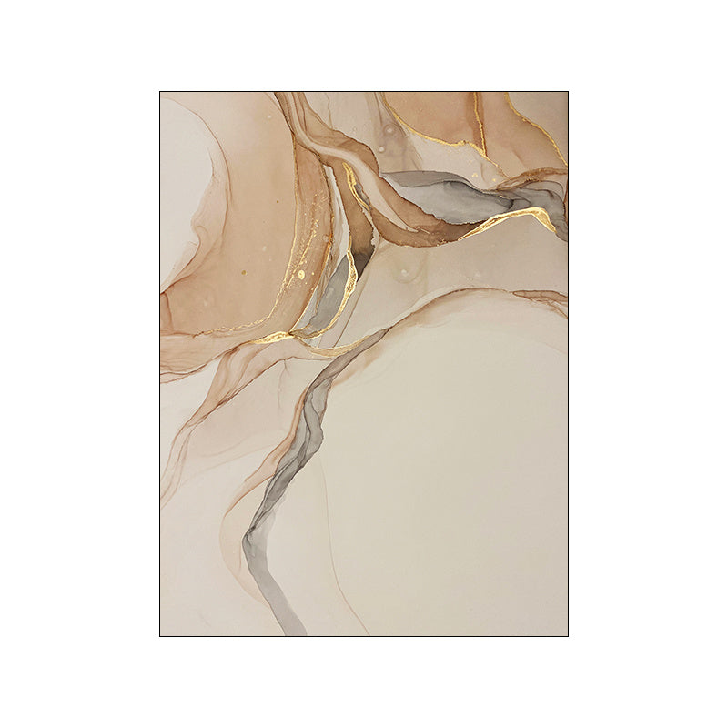 Abstract Golden Beige Marble Canvas Painting