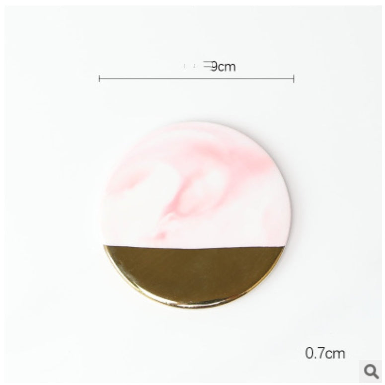 Marble gold plated ceramic coaster