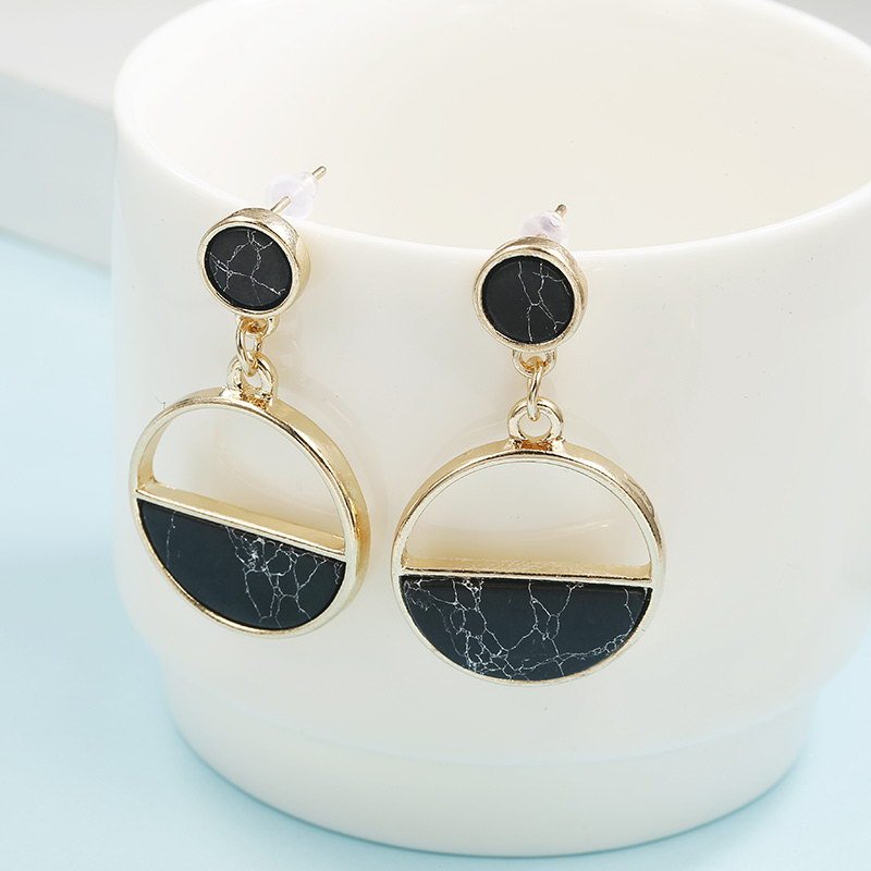 Marble Circle Earrings