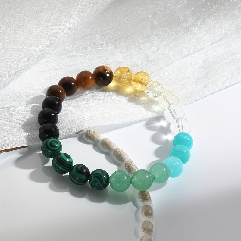 Universal Natural Stone Citrine Dongling Stone Malachite Bracelet