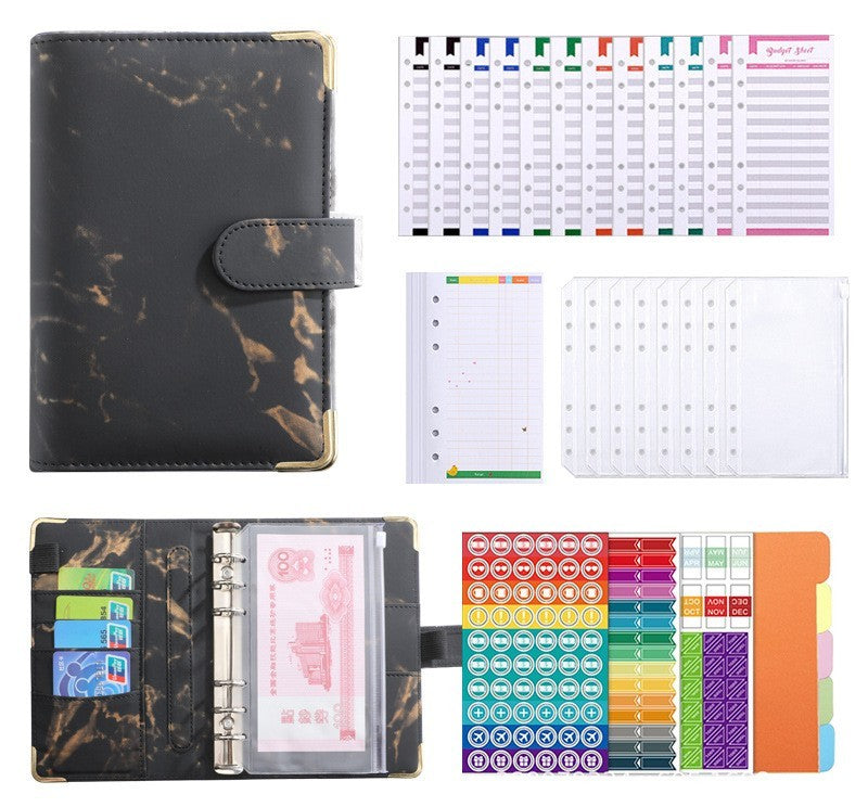 A6 Binder Marble Leather Notebook