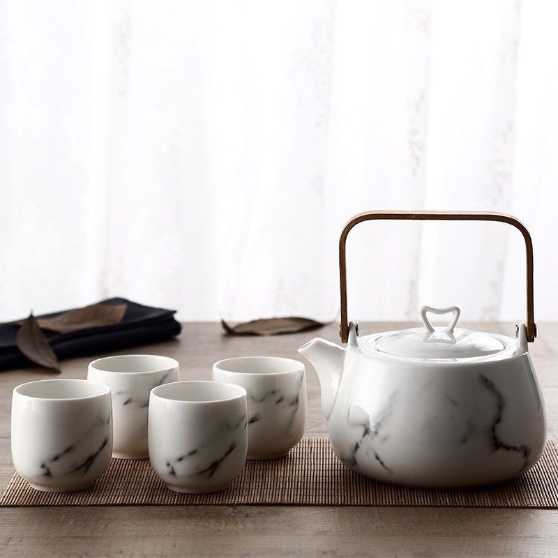 Japanese Ceramic Cup Marble Pattern Tea Set