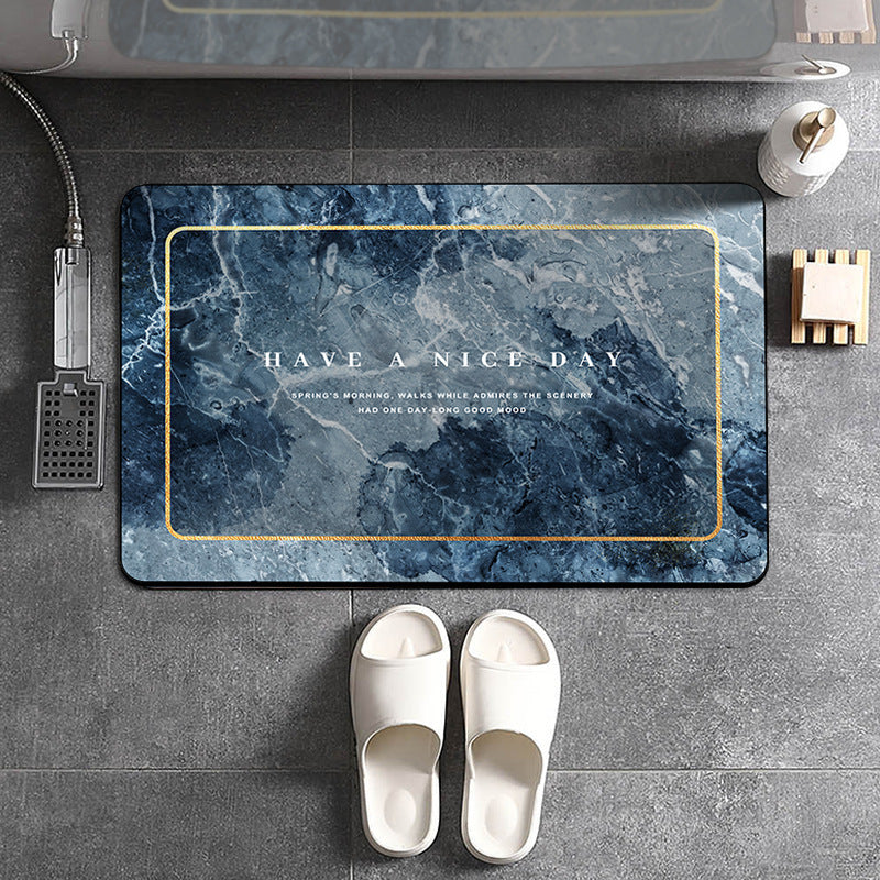 Bathroom Marble Print Non-slip Floor Mat