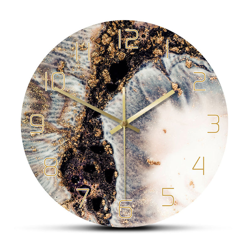 Modern Marble Texture Mute Decoration Wall Clock