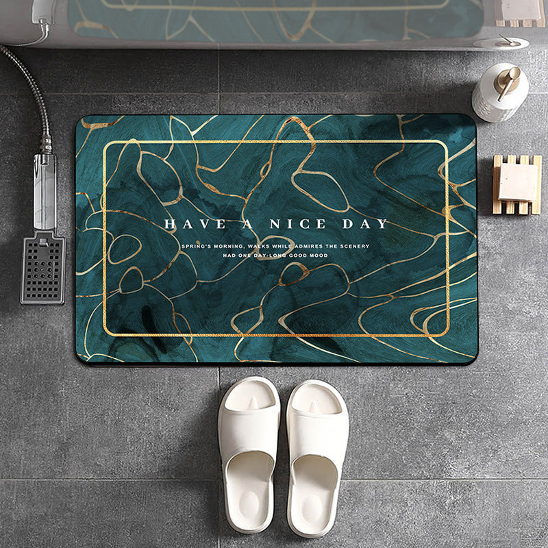 Bathroom Marble Print Non-slip Floor Mat