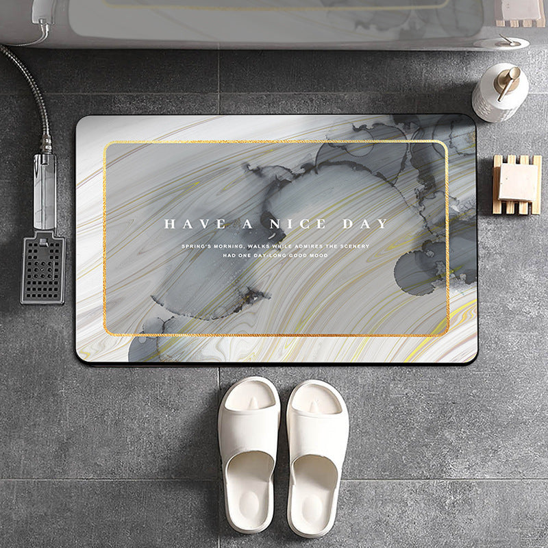 Bathroom Marble Print Non-slip Floor Mat