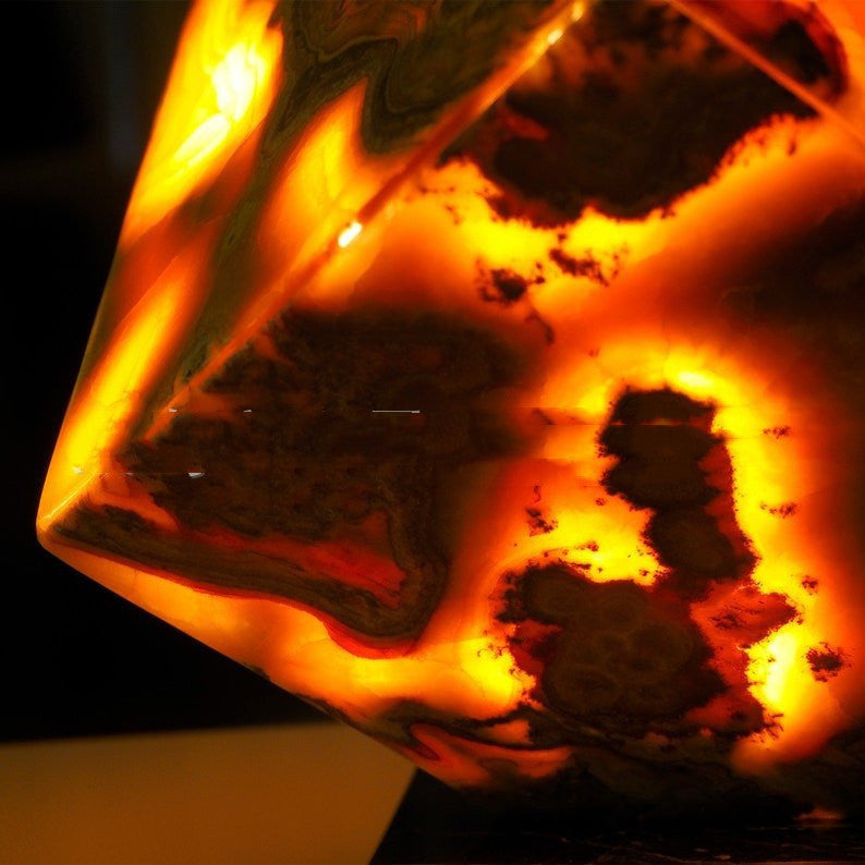 Agate Marble Volcano Lamp Bedside Decoration