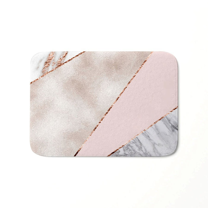 Stitching Geometric Marble Printing Welcome Mat